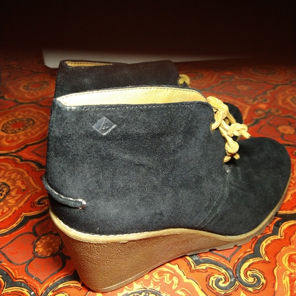 Sperry Shoes - Sperry Top-Sider Stella Prow Black Womens Ankle Wedge  Booties 7.5 M